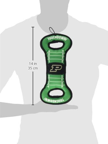NCAA Football Field Dog Toy with Squeaker. - Purdue Boilermakers - for Tug, Toss, and Fetch. - Tough& Durable PET Toy