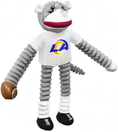 Littlearth NFL Unisex NFL Sock Monkey and Flying Disc Pet Toy Combo Set