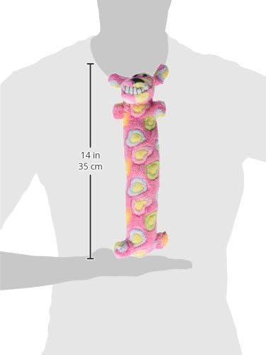 Loofa Dog Breast Cancer Research 12" Medium Plush Patterned Dog Toy with Squeaker by Multipet