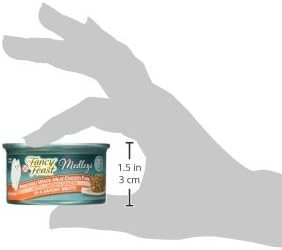Fancy Feast Purina Wet Cat Food Medleys Shredded White Meat Chicken Fare with Spinach in Savory Cat Food Broth - 3 oz. Cans (Pack of 48)