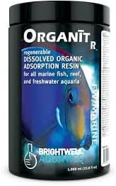 Brightwell Aquatics Organit R - Regenerable Filtration Resin to Remove Organic Material in Marine Saltwater and Freshwater Aquariums