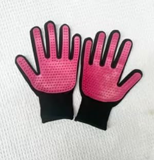 180 Nail Pet Cleaning Supplies Hair Removal Brush Rolled Cat Gloves True Bath Massage Comb Pet Gloves (1 Pair) (Blue)