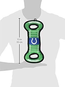 NFL Football Field DOG TOY with Squeaker. - INDIANAPOLIS COLTS - For Tug, Toss, and Fetch. - Tough & Durable PET TOY