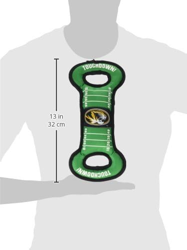 NCAA Football Field Dog Toy with Squeaker. - Missouri Tigers - for Tug, Toss, and Fetch. - Tough& Durable PET Toy