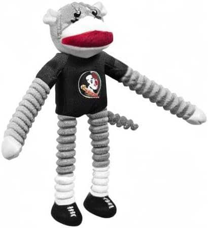 Littlearth NCAA Unisex NCAA Sock Monkey and Flying Disc Pet Toy Combo Set