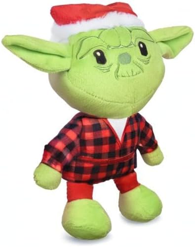 STAR WARS for Pets Dog Toy Yoda Dog Toy for Holidays | Santa Yoda Squeaky Dog Toy Chew Toy | Holiday Dog Toy Plush Toys | 6 Inch Small Dog Toy (FF24145)