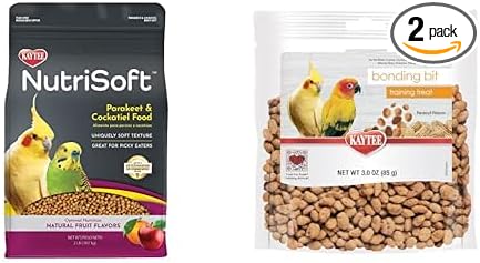Kaytee NutriSoft Pet Parakeet & Cockatiel Bird Food, 2 lb Pet Bird Bonding Bits, 3 oz Bundle