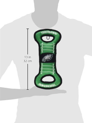 NFL Football Field DOG TOY with Squeaker. - PHILADELPHIA EAGLES - For Tug, Toss, and Fetch. - Tough & Durable PET TOY