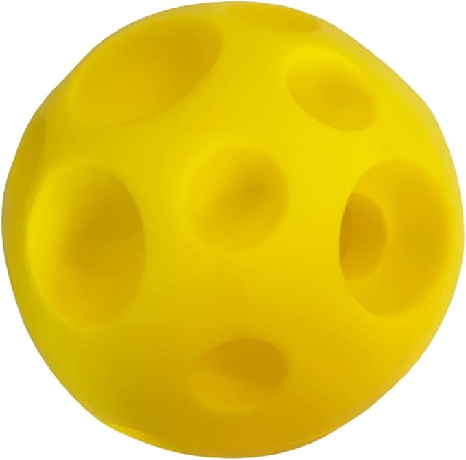 Interactive Treat Ball for Dogs Cats Rabbits Bunnies Pigs Small Animal Food Dispensing Toy (Yellow)