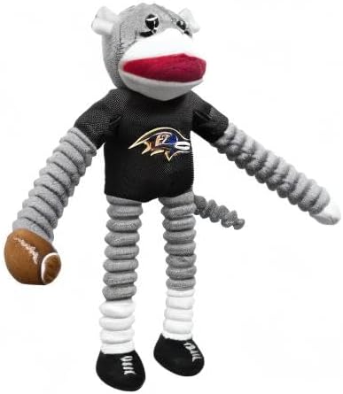 Littlearth NFL Unisex NFL Sock Monkey and Flying Disc Pet Toy Combo Set