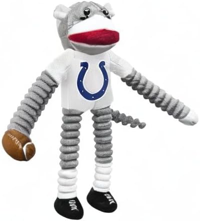 Littlearth NFL Unisex NFL Sock Monkey and Flying Disc Pet Toy Combo Set
