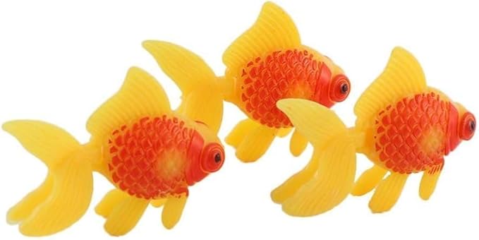 3 Pack Orange Artificial Moving Aquarium Ornaments - Goldfish and Orange Fish Thematic Decor for Fish Tank Aquarium Décor Thematic Ornaments Fish & Aquatic Pets