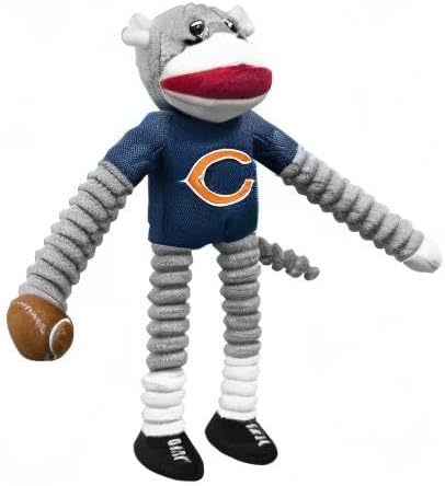 Littlearth NFL Unisex NFL Sock Monkey and Flying Disc Pet Toy Combo Set