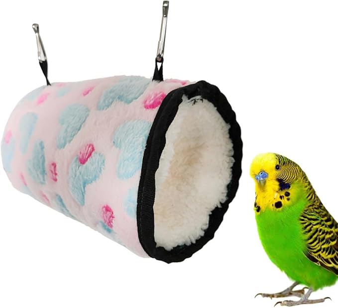 Mikikit Hamster Hanging Hammock Sleeping Bed Warm Plush Pet Nest 17x10cm Suitable for Small Animals Parrot Bird Cage Accessory Random Color