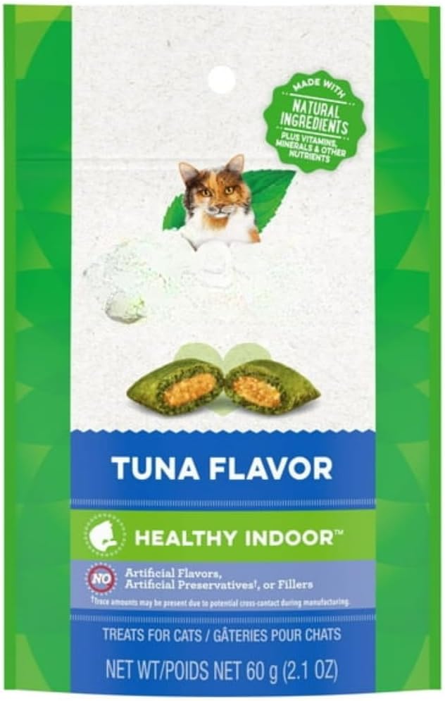 SEDLAV Feline Smartbites Healthy Indoor Natural Treats for Cats, Tuna Flavor, 2.1 Oz Pouch, Sticker,