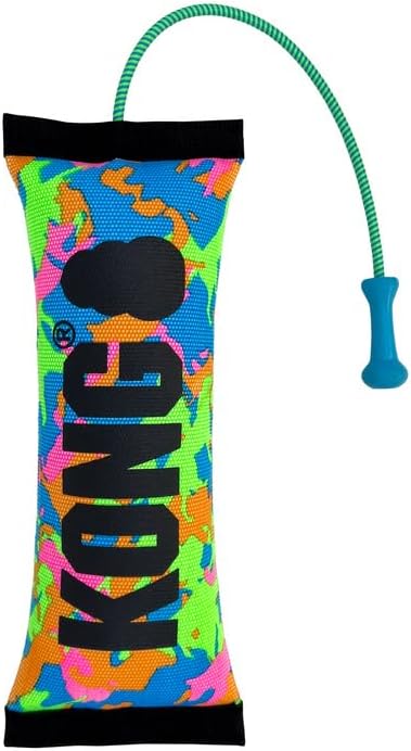 KONG Wubba Ballistic High-Viz Dog Toy – Squeaky Durable Tug & Toss Toy – Bright Colors for High Visibility – (High-Viz Wubba/Bumper Combo)