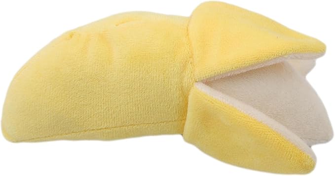 Smiling Face Banana,Pet Plush Toys Puppy Interactive Training Chewing Squeaky Dog Toy for Dogs Cats Puppies, Pet Supplies 15 * 6cm (ZS604)