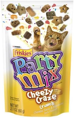 Crunchy Party Mix Pouch Cat Treats, Cheesy Craze Crunch, 2.1 Ounce, 10 Count