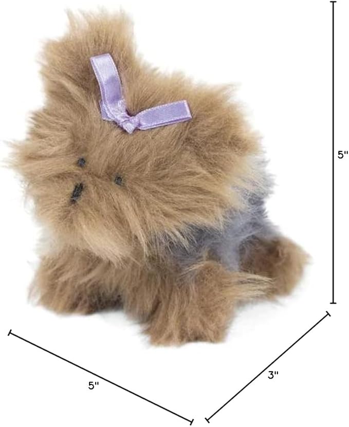 Oscar Newman Yorkshire Terrier Pipsqueak Toy, 5-inch Length, Grey and Tan