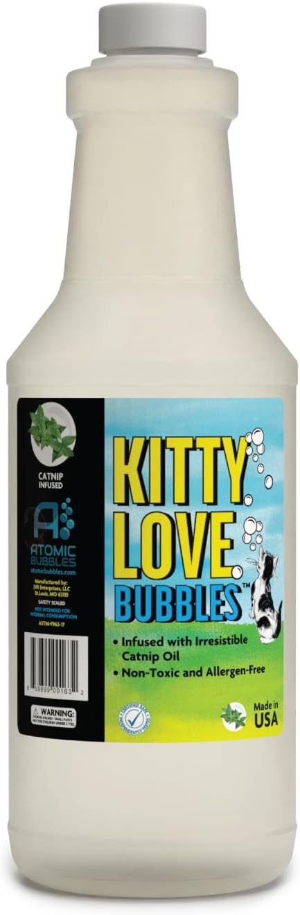 Atomic Bubbles Love Catnip Scented Bubbles 32oz. Refill Bottle Multi