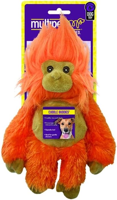 Multipet Bark Buddies Clipstrip Assorted Plush Animal Dog Toy 10 inches Medium Dogs