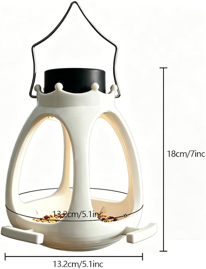 Solar Bird Feeder for Outdoors Hanging,Wild Bird Feeders for Outside, Waterproof Eco-Friendly Polymer Bird Houses for Backyard Birding & Wildlife Decor