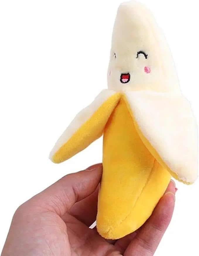 Banana Plush Pet Toy Puppy Dog Cat Squeak Chewing Interactive Toy Pet Training Supplies Molar Interactive Play Scratch Squeaky Chew Toy for Pets