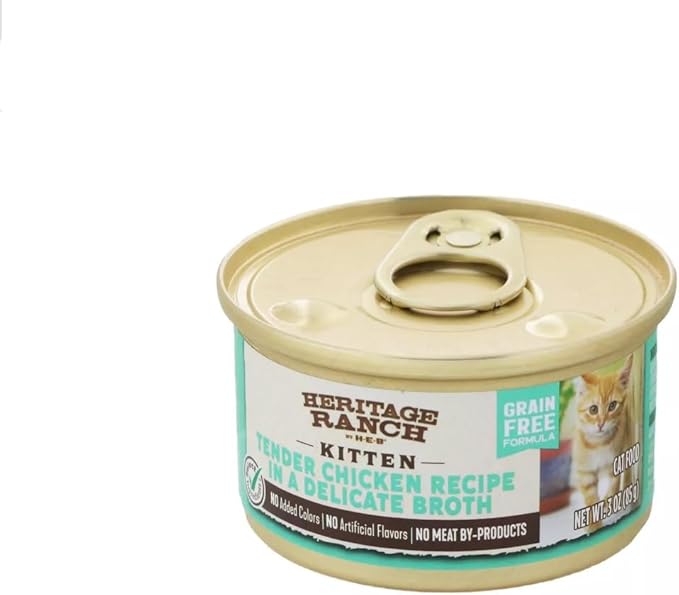 Heritage Ranch Limited Ingredient Grain Free Wet Cat Food Treat (3oz, Tender Chicken Broth, Kitten)