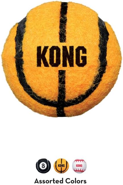 KONG Sport Balls for Dogs – Medium Tennis Ball Size – Extra Bouncy & Durable Dog Balls for Tough Indoor/Outdoor Play – Non-Squeaking Tennis Ball Alternative – 6 Pack