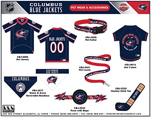 Pets First NHL Columbus Blue Jackets Leash for Dogs & Cats, Walk Cute & Stylish! The Ultimate Hockey Fan Leash!, Large (6 ft Long x 1 in Width) (CBJ-3031-LG)