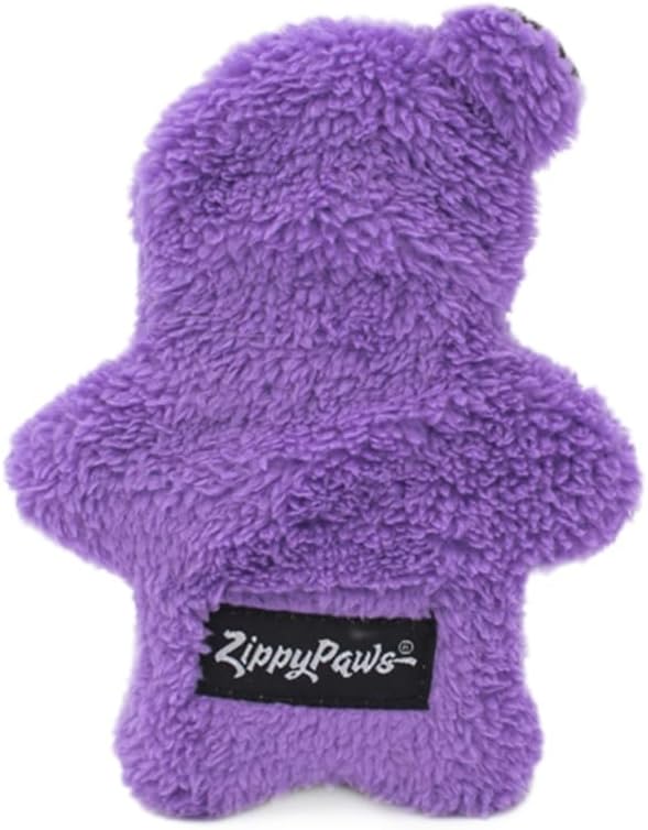 ZippyPaws 2-in-1 Halloween Dog Toy, Soft Plush Outside and Tough Rubber Inside for Aggressive Chewers, Cute Teething Toy for Puppies, No Squeakers for Silent Play - Zombie Bear