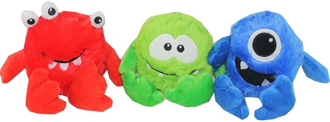 Multipet 41120 9 in. Plush Monsters Dog Toy with Large Squeaker - Case of 48
