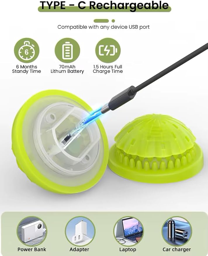 Eco-Friendly Rechargeable LED Dog Chew Toy Ball – Waterproof, Durable Silicone, Interactive Light-Up Design for Pets