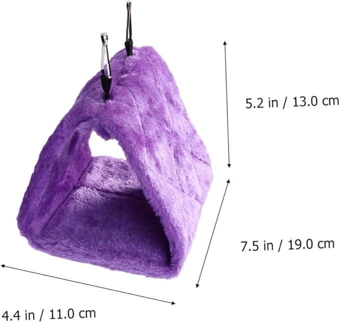 WOONEKY Adorable Parrot Hammock Small Plush Sleeping Bed for Birds Warm Hanging Hut for Bird Cage Encourages Exercise and Comfort