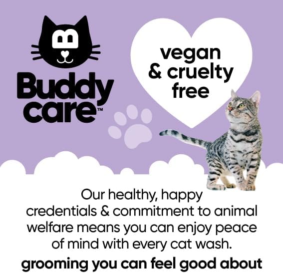 White Cat Shampoo by Buddycare - Brightening and Whitening Shampoo for Cats - Deep Cleansing, Fresh Scented - with Aloe Vera and Pro-Vitamin B5(16.90oz)