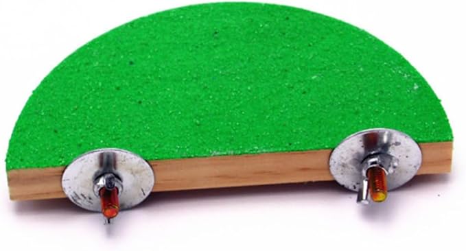 BESPORTBLE 2pcs Semicircle Frosted Wood Parrot Stand Small Animal Platform for Hamsters Gerbils and Birds Easy to Install Random Colors Paw Grinding and Play Area