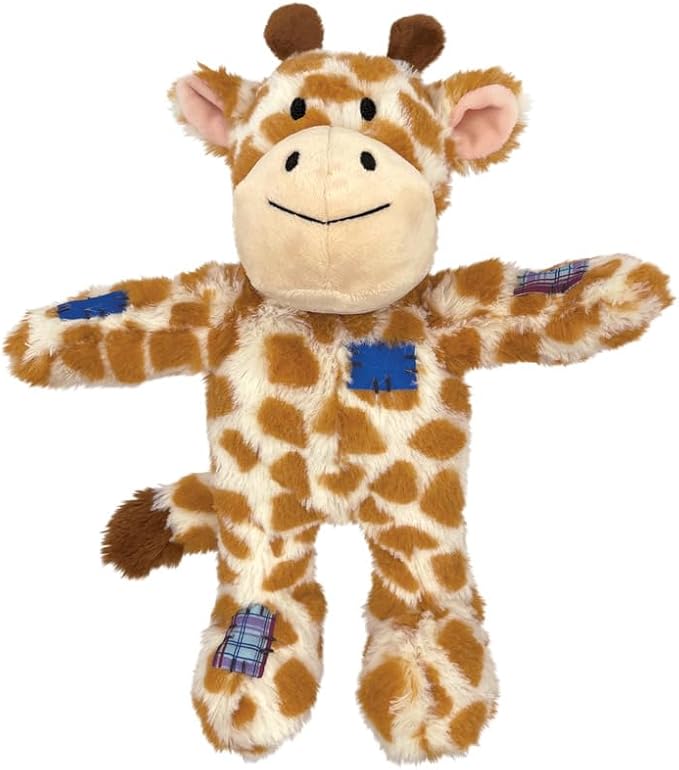 KONG Wild Knots Dog Toys – 2 Pack – Durable Plush Dog Toy with Internal Knotted Rope & Squeaker (Giraffe, Medium/Large)