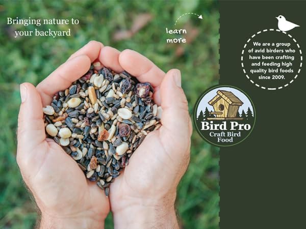 Bird Pro No-Mess Fruit, Nut & Berry Buffet – Super-Premium Wild Bird Food Mix with Almonds, Walnuts, Pecans, Pistachios, Raisins, Cherries & Cranberries – Zero Fillers, 100% Edible (36 Pounds)