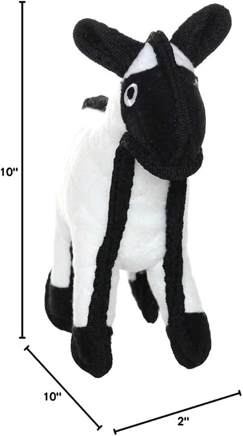 TUFFY - World's Tuffest Soft Dog Toy -Barnyard- Multiple Layers. Made Durable, Strong & Tough. Interactive Play (Tug, Toss & Fetch). Machine Washable & Floats. (Sheep, Jr 2 Pack)