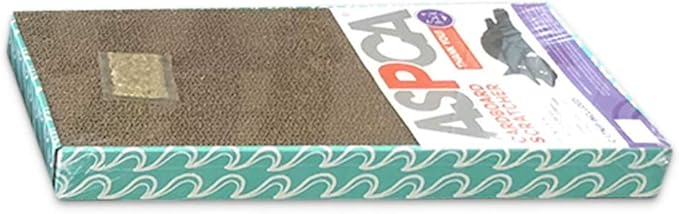 ASPCA Wide Flat Corrugate Cardboard Reversible Cat Scratchers w/Catnip Included, Waves, Teal