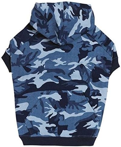 Casual Canine Camo Hoodie for Dogs, 7" XS, Blue