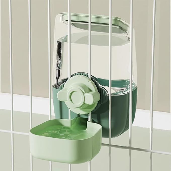 Pet Hanging Automatic Feeders Drinking Bowls,Gravity Rabbit Feeder and Water Set,Cage Cat Food Bowl Feeding Station for Puppy Kitten Chinchilla Hedgehog Guinea Pig Ferret (Green-Water)