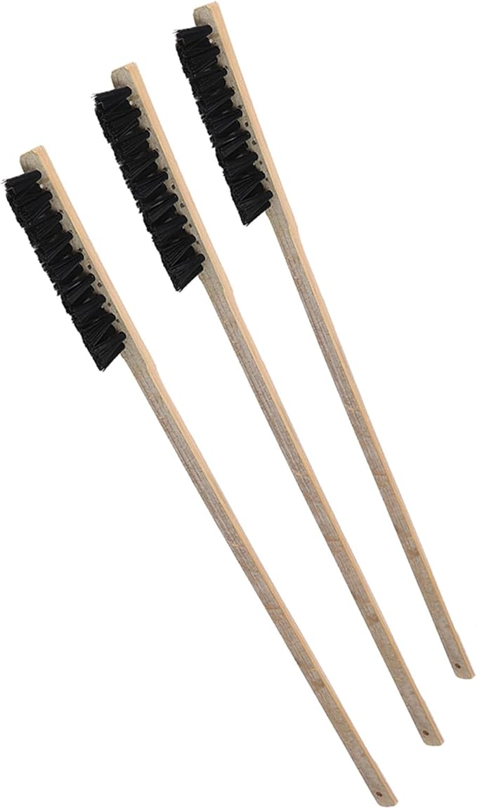 3pcs Bird Cage Cleaner Brush, Wooden Birdcage Brush, Long Handle Bird Cage Brushs Suitable for Routine Maintenance of Various Sized Cage Bodies