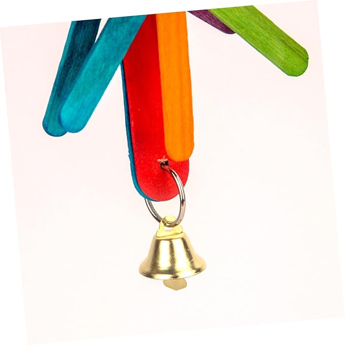 Abaodam 2pcs Parrot Bite Hanging Colorful Block Chew Strings Sturdy Bird for Cage Accessories Suitable for Parrots and Small Birds