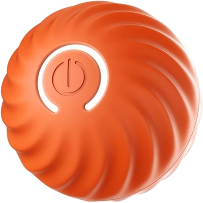 Interactive Pet Toy Ball - Smart Rolling Ball for Dogs & Cats, Moving Vibrating Electric Dog Ball Toy, Perfect for Small Pets, Puppy Toys for Enrichment and Fun, 2.6 Inch Diameter, Orange