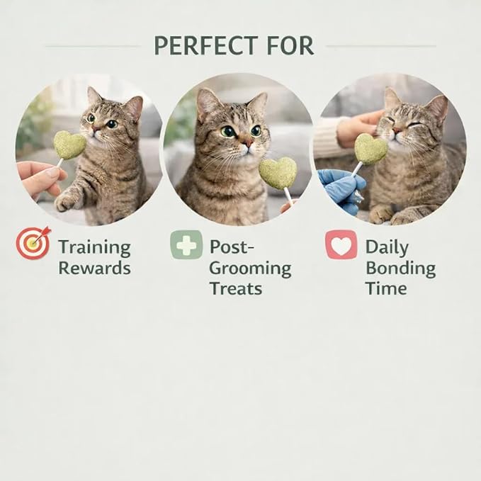 Freeze Dried Cat Treats Catnip Lollipops 12 Pops - High Protein Lickable Cat Nip Treats on Stick for Training Bonding - Cat Snacks No Artificial Flavors Preservatives for Kittens Cats All Ages