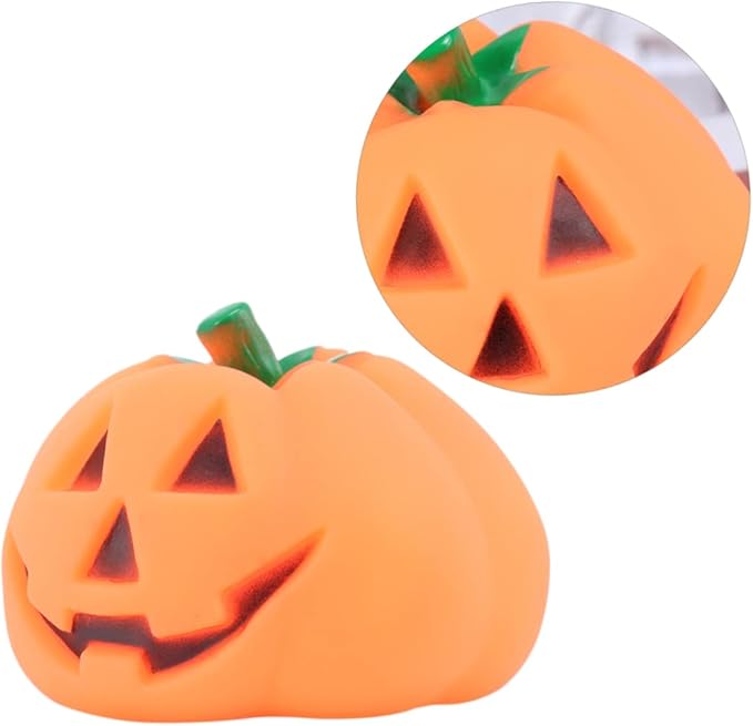 ABOOFAN 6 Pcs Halloween Toys Lighted Pumpkin Dogs Teething Toy Stuffed Animals for Babies Aggressive Chewers Toy Cat Chewing Toy Talking Pumpkin Black Pumpkins Infant Toy Ghost Pet Baby
