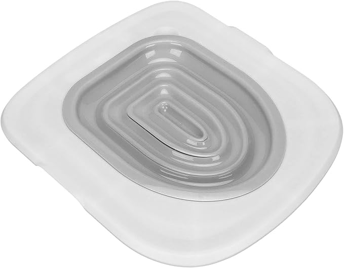 Cat Toilet Training System, Professional Teach Cat to Use Toilet Cat Toilet Training Kit Universal Reusable Kitty Toilet Trainer Urinal Seat with Design Blue Tray (White Tray, 1 Gray Inner Support)