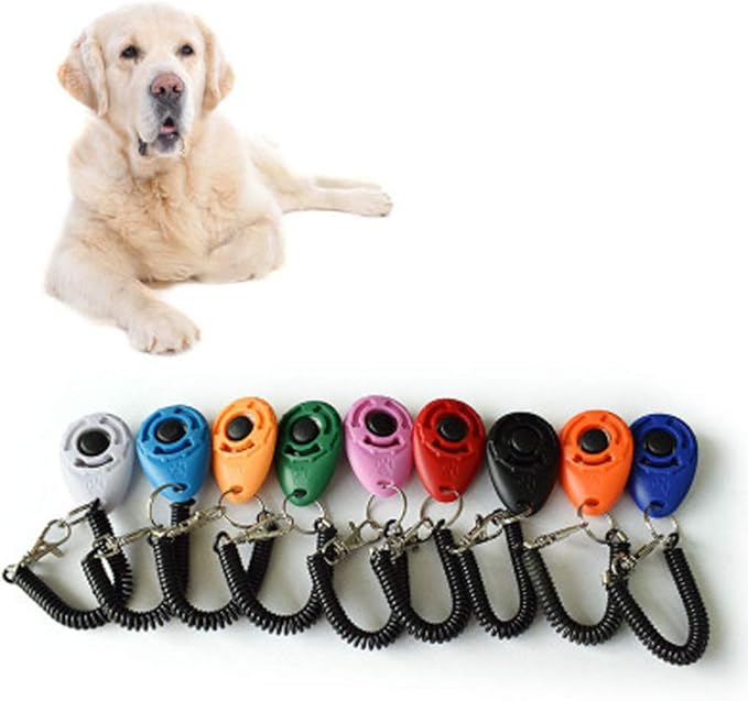 SERYU 1 Piece Dog Pet Click Clicker Training Trainer Aid Wrist Strap Orange