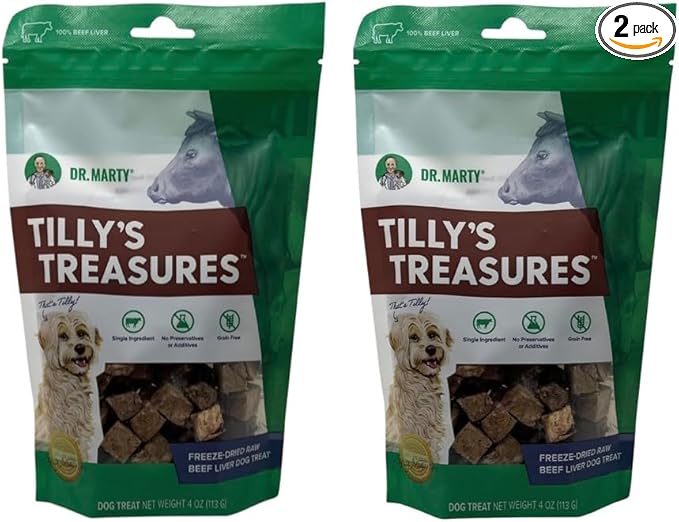 Dr. Marty Tilly's Treasures Beef Liver Dog Treat 4 oz (2 Pack)